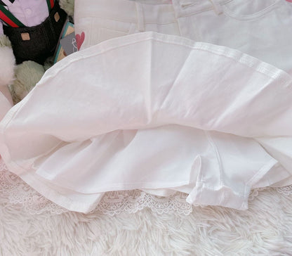 Lace ribbon lolita skirt - bow skirt - bowknot - bows - fairy kei - girly