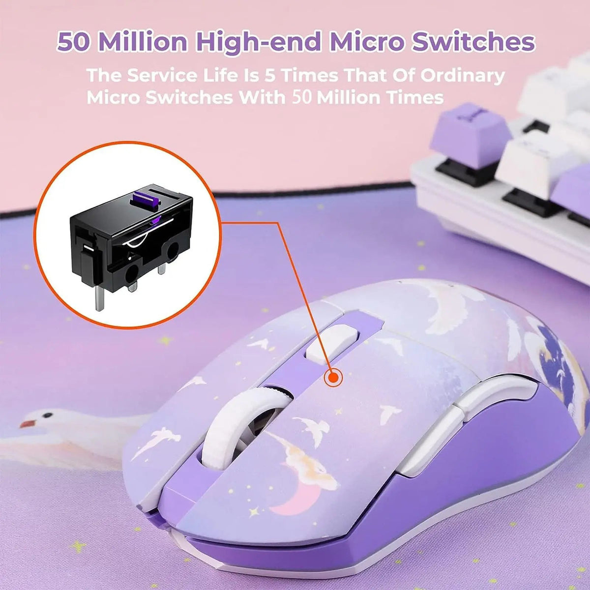 Computer Mouse Lavender Lavender Skies Wireless Gaming Mouse – Sukikawaii