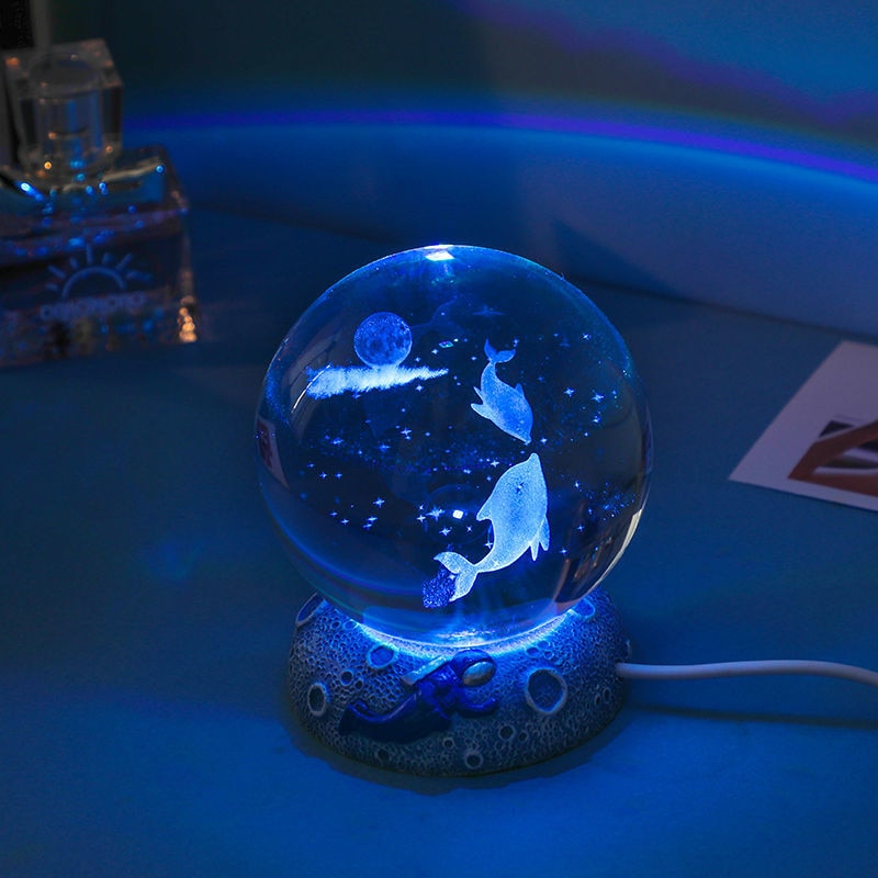 Aquamarine Snow Life LED Globe
