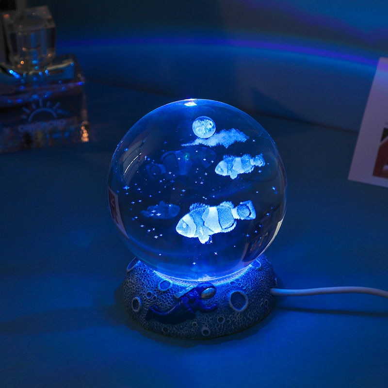 Aquamarine Snow Life LED Globe