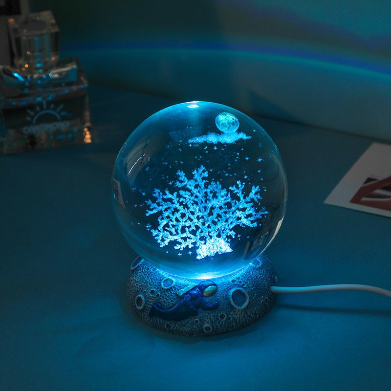 Aquamarine Snow Life LED Globe