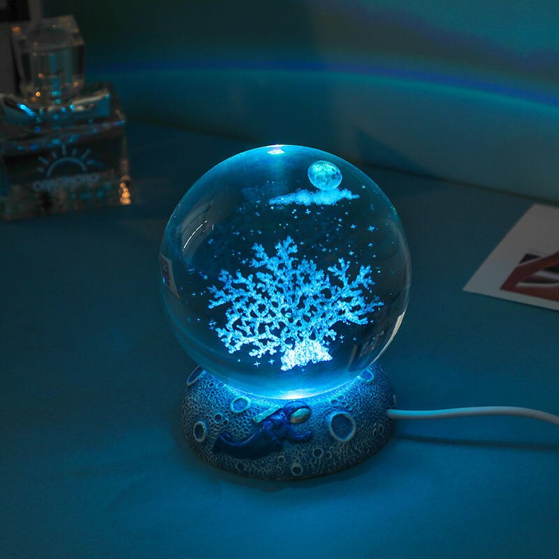 Aquamarine Snow Life LED Globe