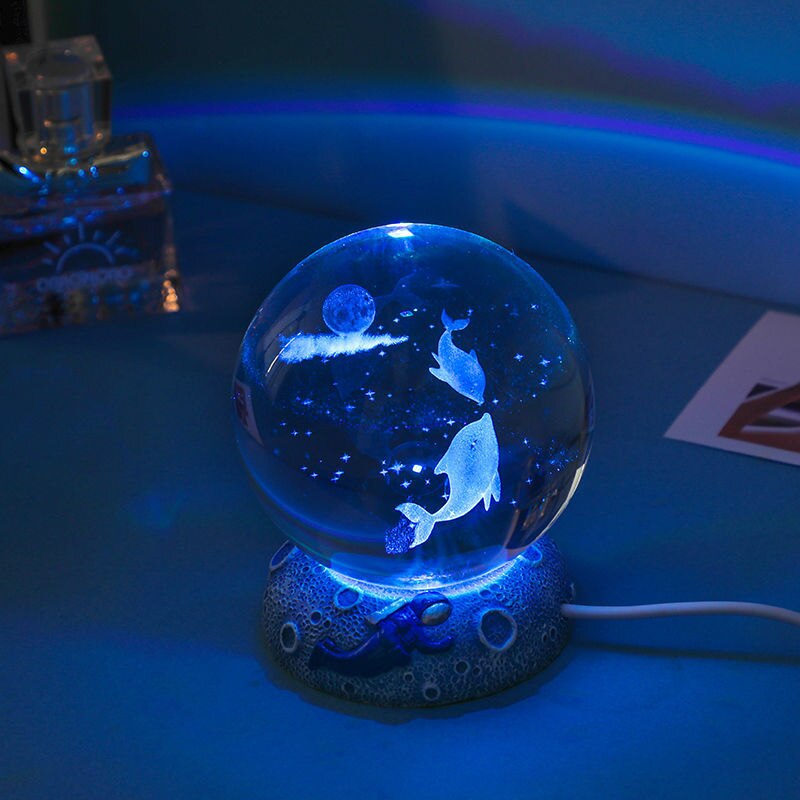 Aquamarine Snow Life LED Globe