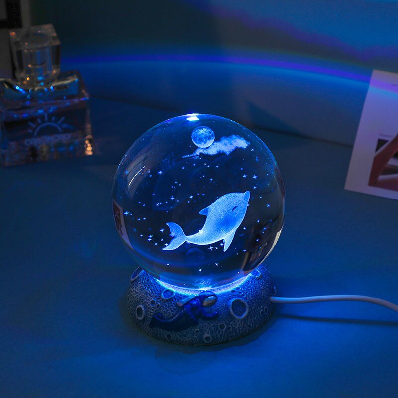 Aquamarine Snow Life LED Globe
