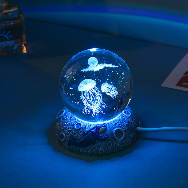 Aquamarine Snow Life LED Globe