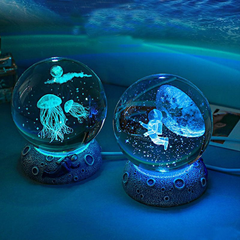 Aquamarine Snow Life LED Globe