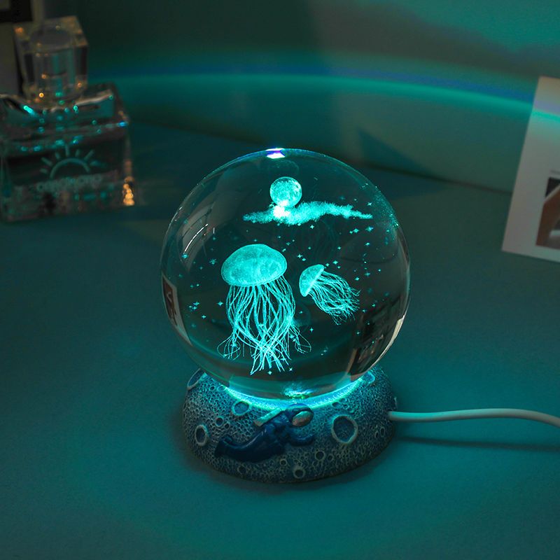 Aquamarine Snow Life LED Globe