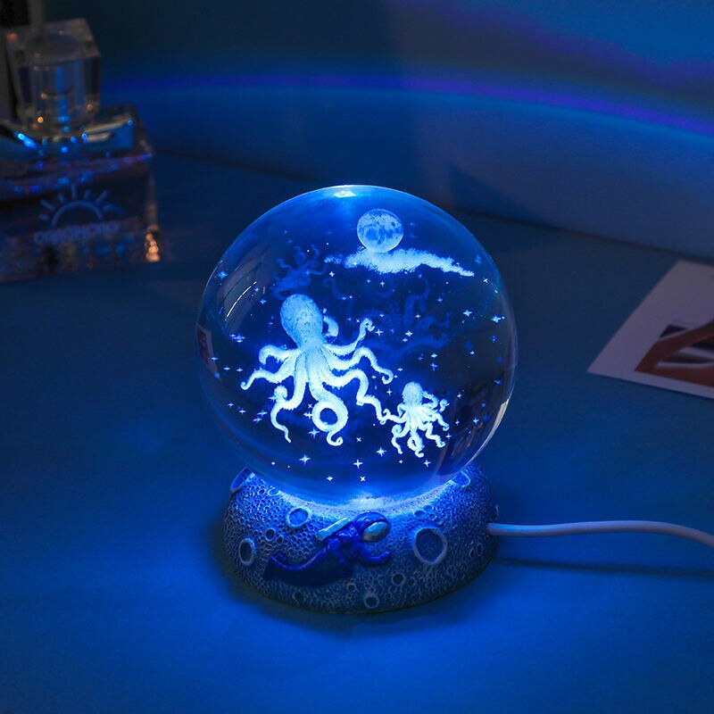 Aquamarine Snow Life LED Globe