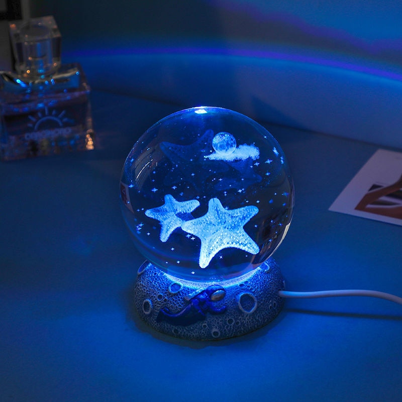 Aquamarine Snow Life LED Globe