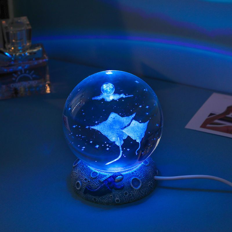 Aquamarine Snow Life LED Globe