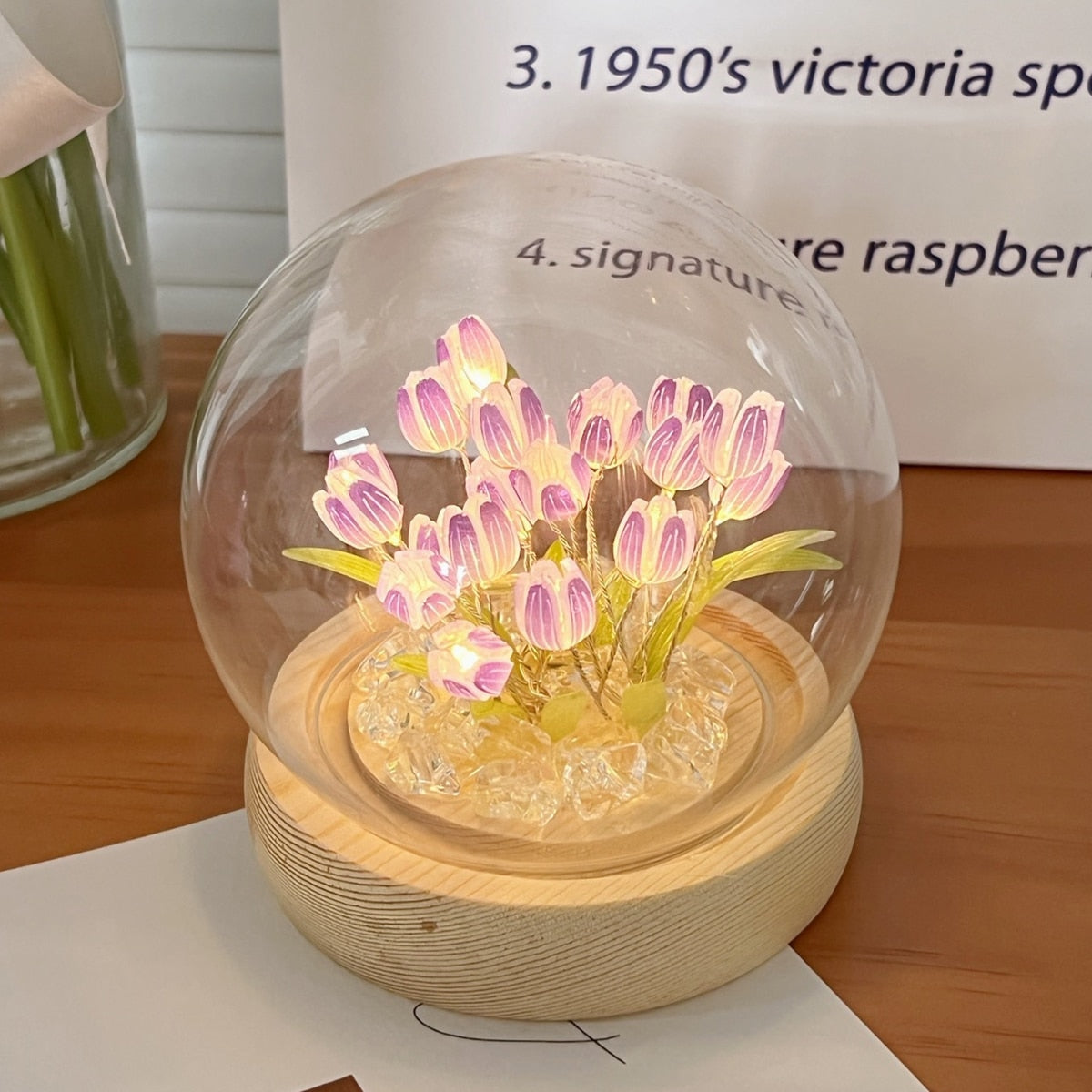 Led tulip nightlight globe - desk lamp - flowers - lamps - led - light