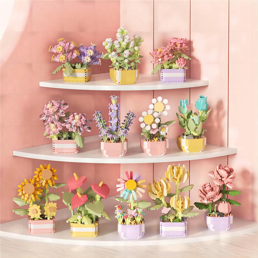 Flower Pot Assembly Building Blocks