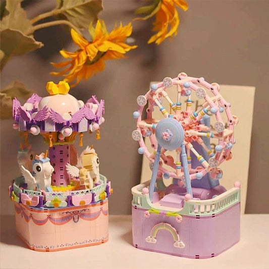 Music Box Carousel Ferris Building Blocks GEM601