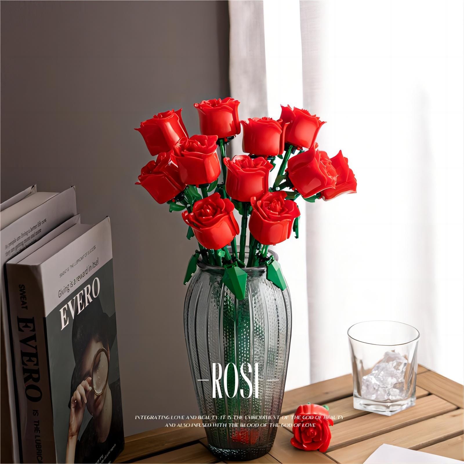 Building Block Rose Red Rose Building Blocks – Sukikawaii