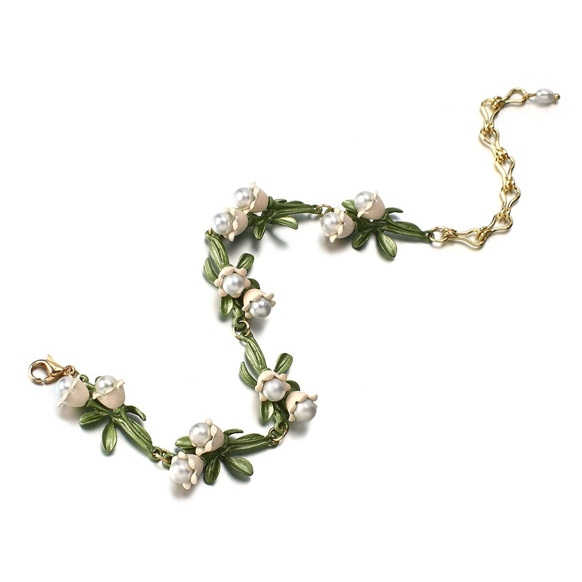 Lily of the valley pearl bracelet - bracelets - floral - flowers - jewelry -