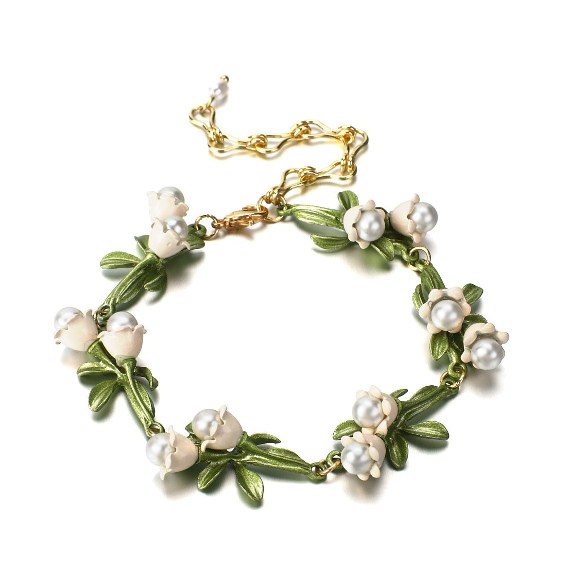 Lily of the valley pearl bracelet - bracelets - floral - flowers - jewelry -