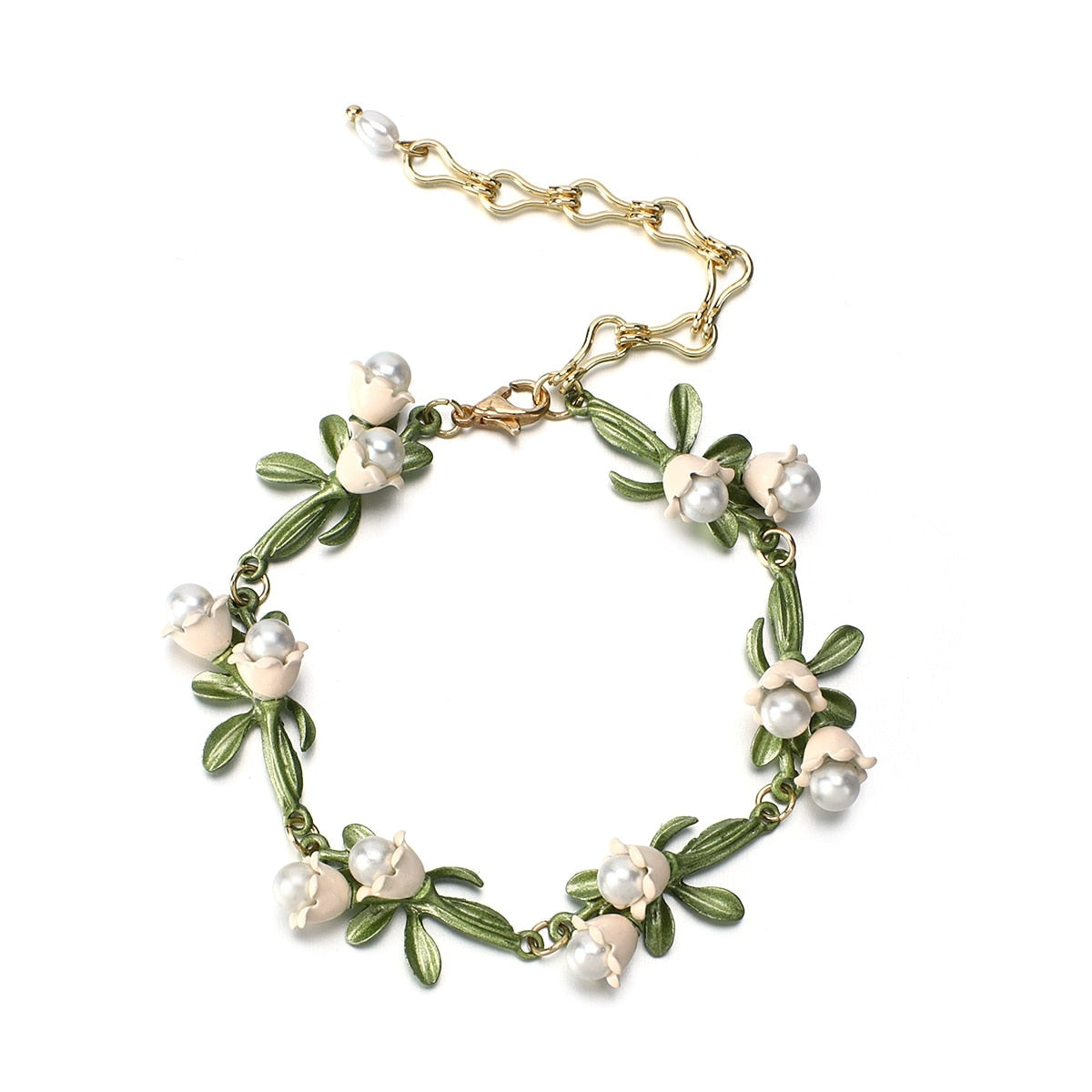 Lily of the valley pearl bracelet - bracelets - floral - flowers - jewelry -