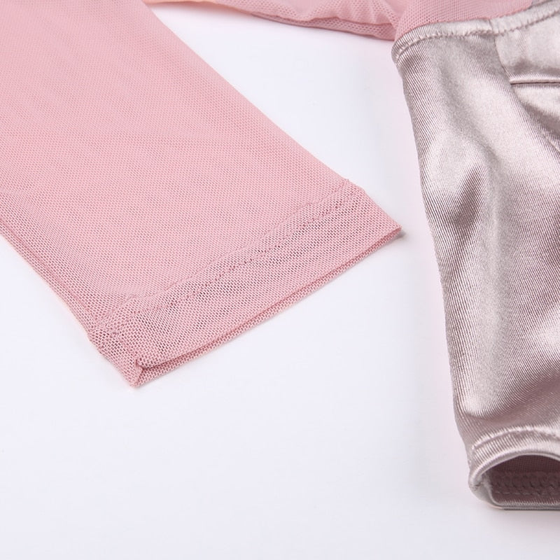 Long Sleeve Satin Bustier - coquette, dollette, fae, faecore, fairycore Kawaii Babe