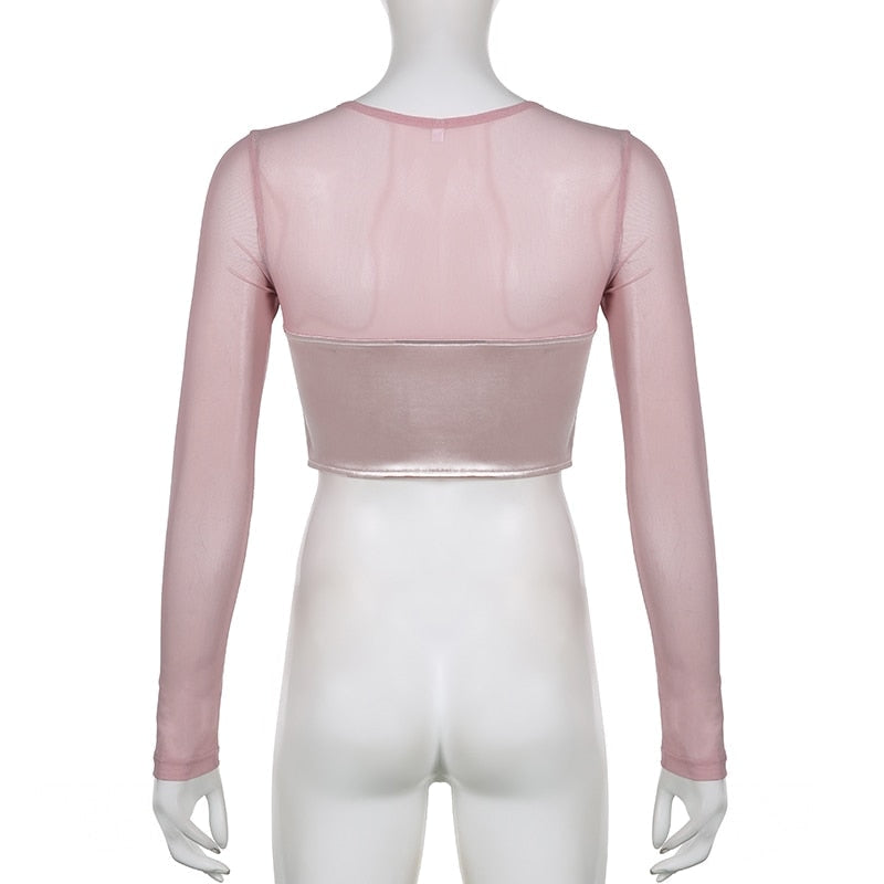 Long Sleeve Satin Bustier - coquette, dollette, fae, faecore, fairycore Kawaii Babe