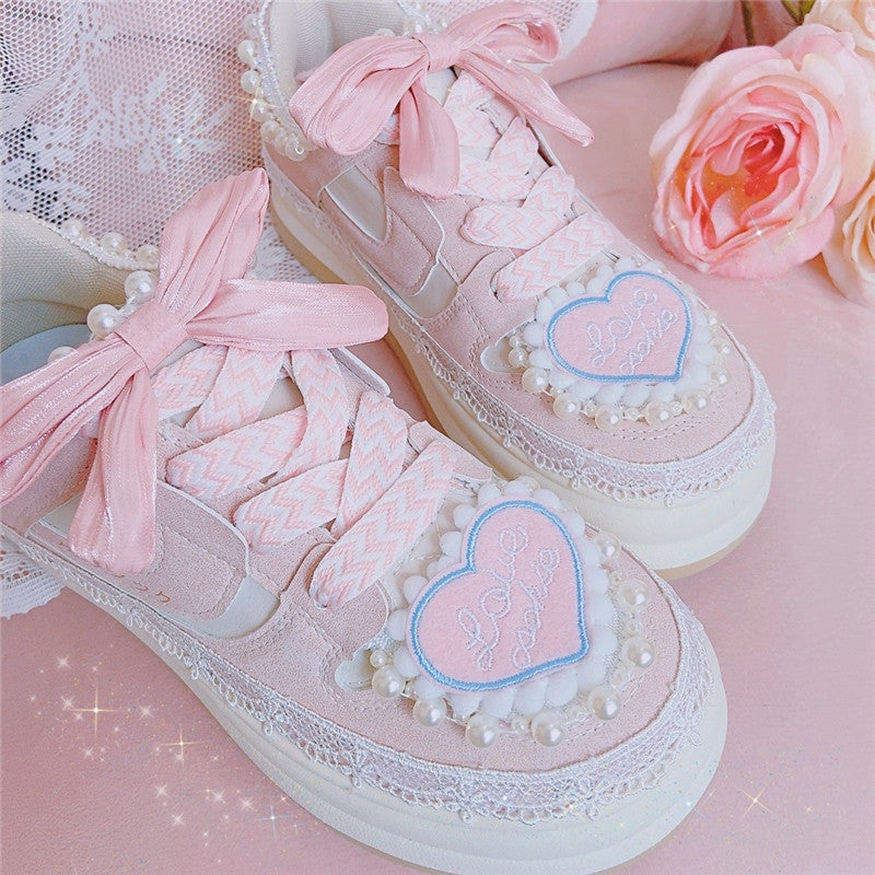 Love Cookie Sneakers - athletic shoes, coquette, cute dollette, fairy kei fashion