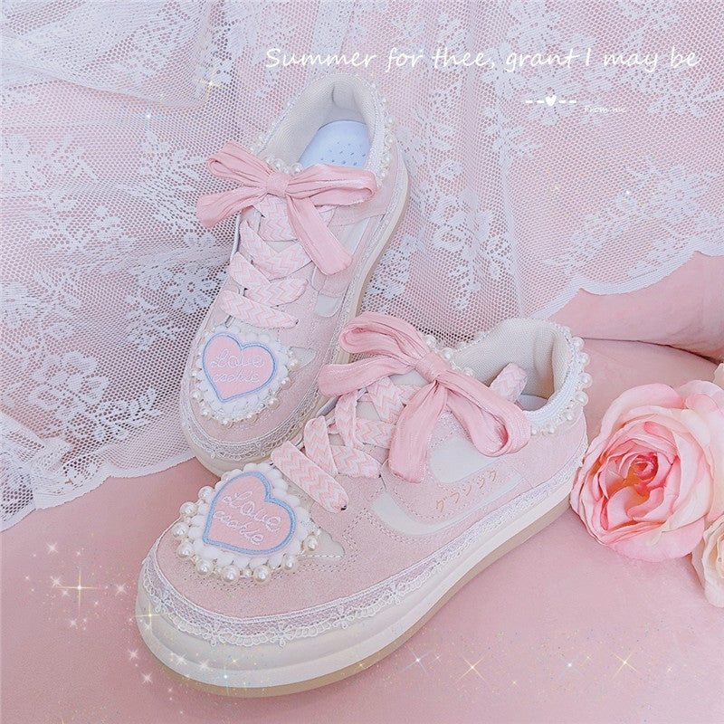Love Cookie Sneakers - athletic shoes, coquette, cute dollette, fairy kei fashion