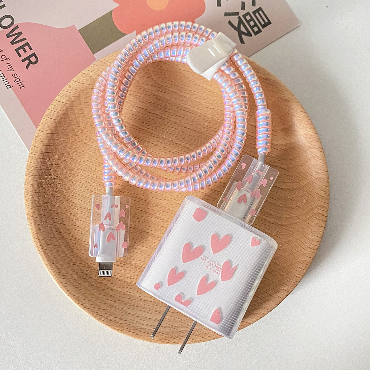 Lovecore cable protector for iphone - charger - cords - hearts - iphone - sunflower
