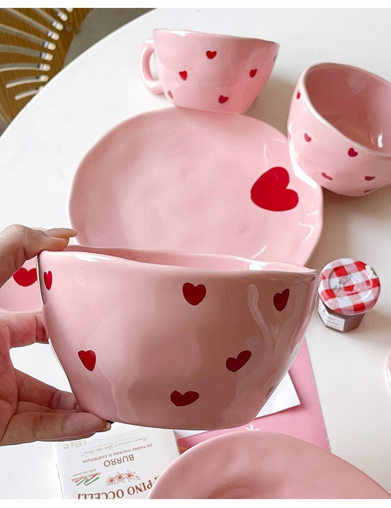 Lovecore dinnerware - bowls - dinnerware - heartcore - pink aesthetic - bowl
