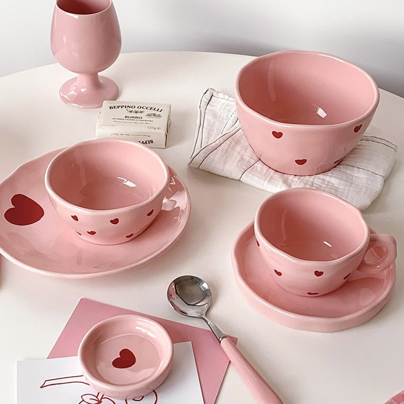 Lovecore dinnerware - bowls - dinnerware - heartcore - pink aesthetic - bowl