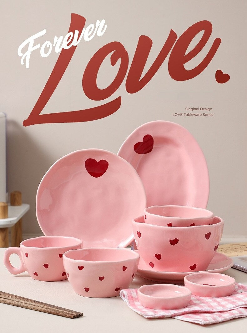 Lovecore dinnerware - bowls - dinnerware - heartcore - pink aesthetic - bowl