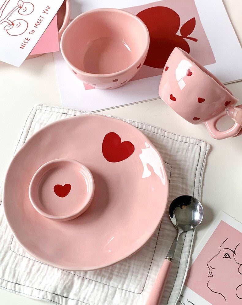 Lovecore dinnerware - bowls - dinnerware - heartcore - pink aesthetic - bowl