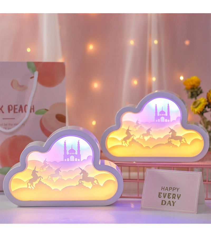Majestic Cloud Unicorn Night Light - cloud, clouds, fairy kei, lamp, lamps