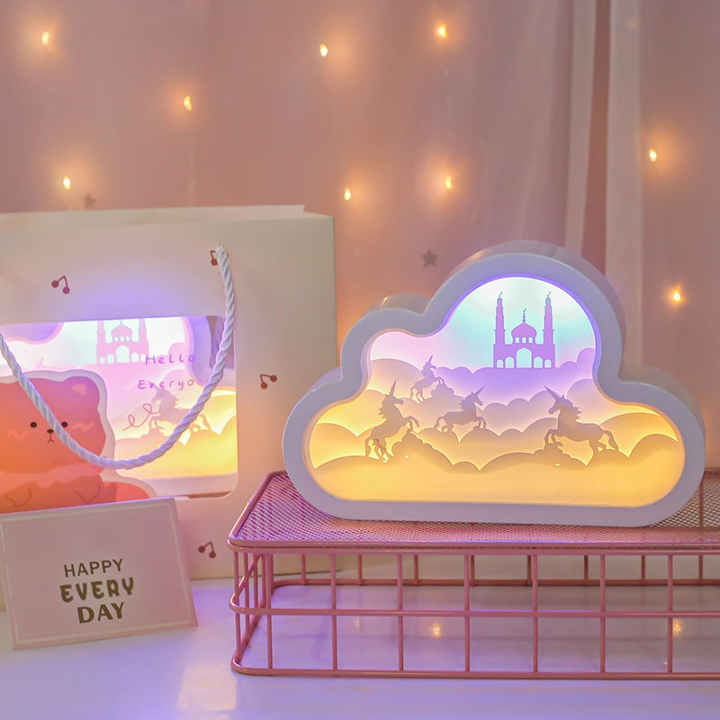 Majestic Cloud Unicorn Night Light - cloud, clouds, fairy kei, lamp, lamps