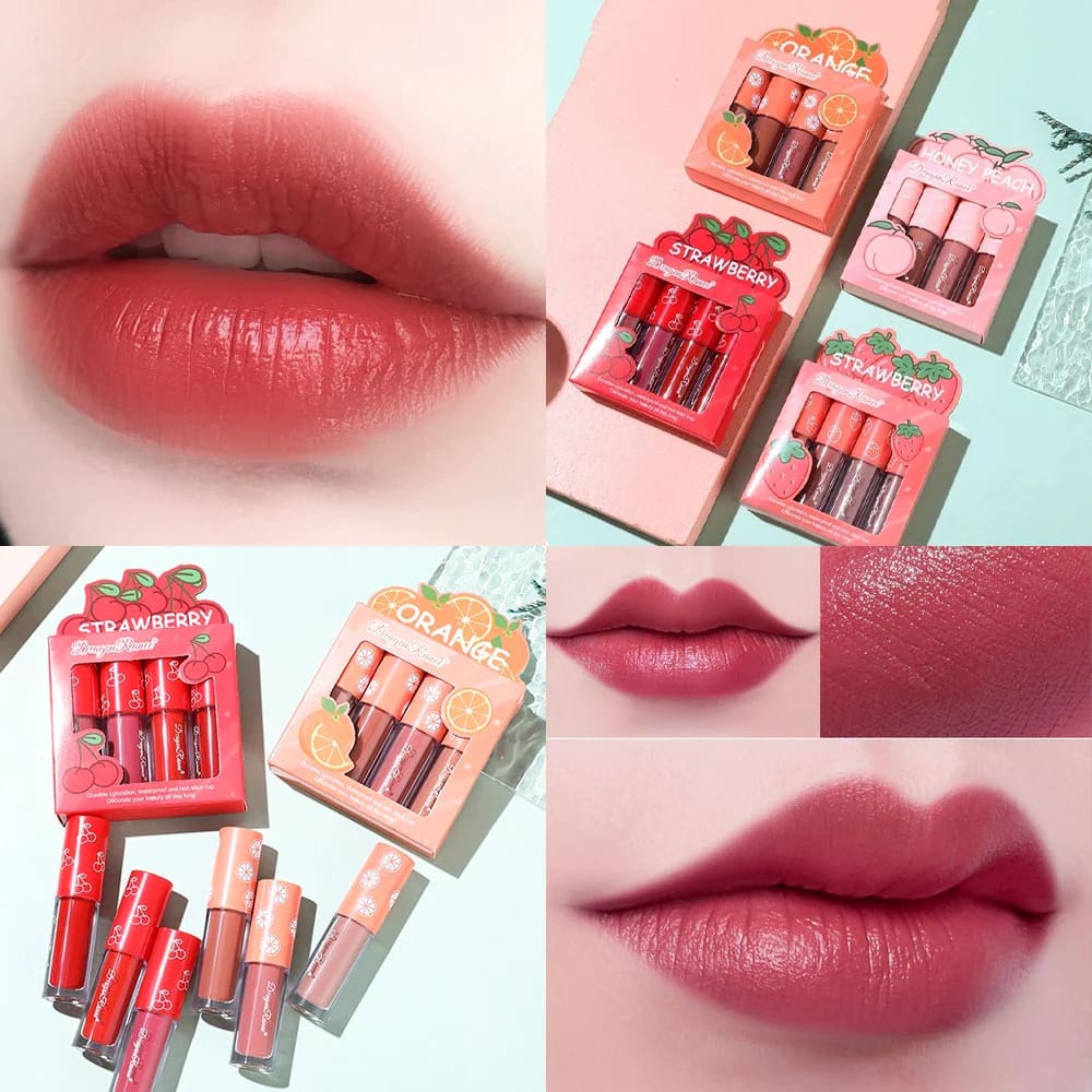 Kawaii matte berry fruit highly pigmented liquid lipstick sets
