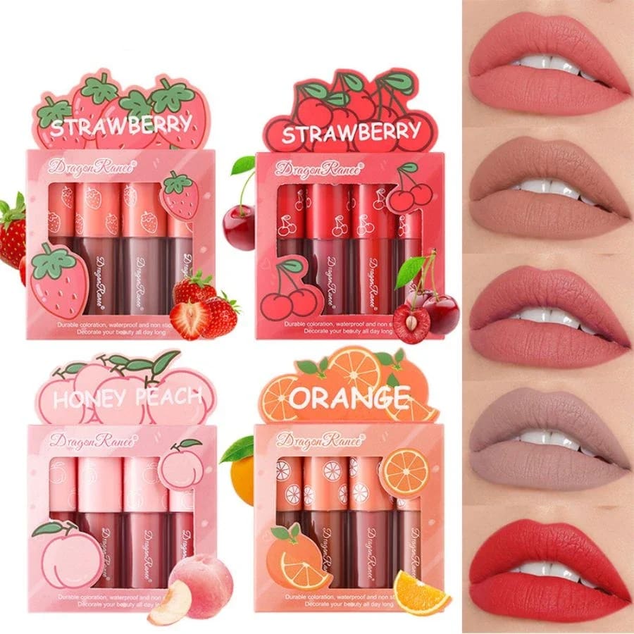 Kawaii matte berry fruit highly pigmented liquid lipstick sets