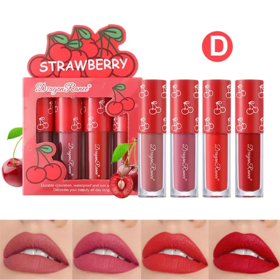 Kawaii matte berry fruit highly pigmented liquid lipstick sets