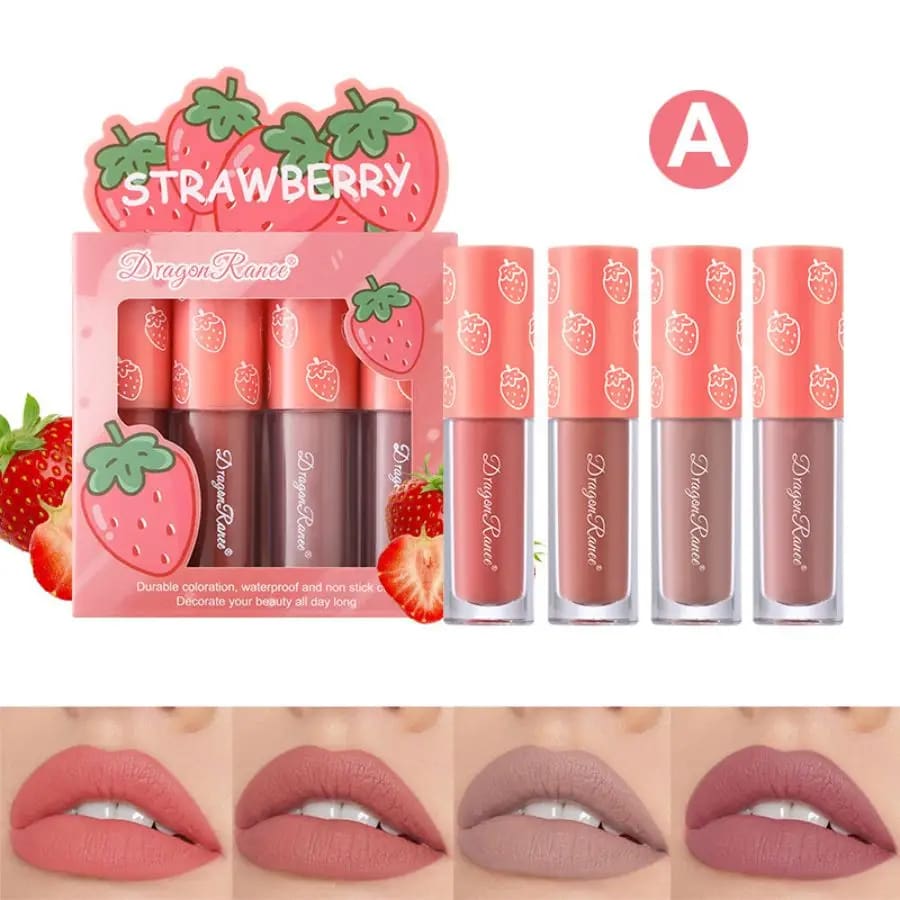 Kawaii matte berry fruit highly pigmented liquid lipstick sets