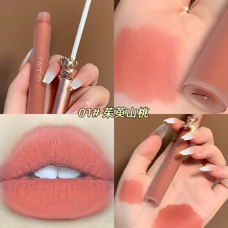 Matte Velvet Bear Liquid Lipstick - lip, lip gloss, lip stick, make up, make up brush Kawaii Babe