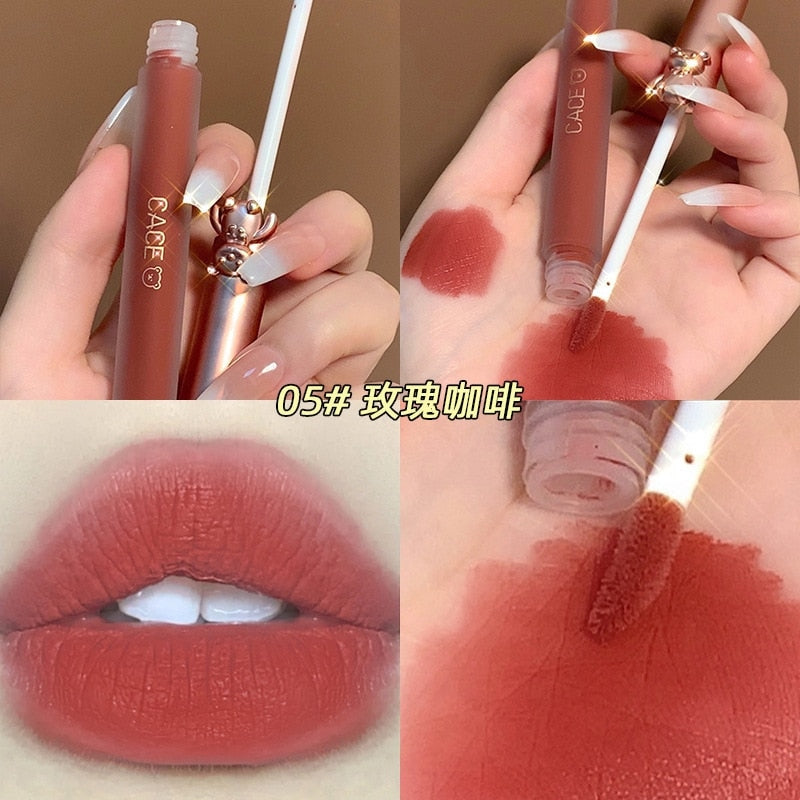 Matte Velvet Bear Liquid Lipstick - lip, lip gloss, lip stick, make up, make up brush Kawaii Babe