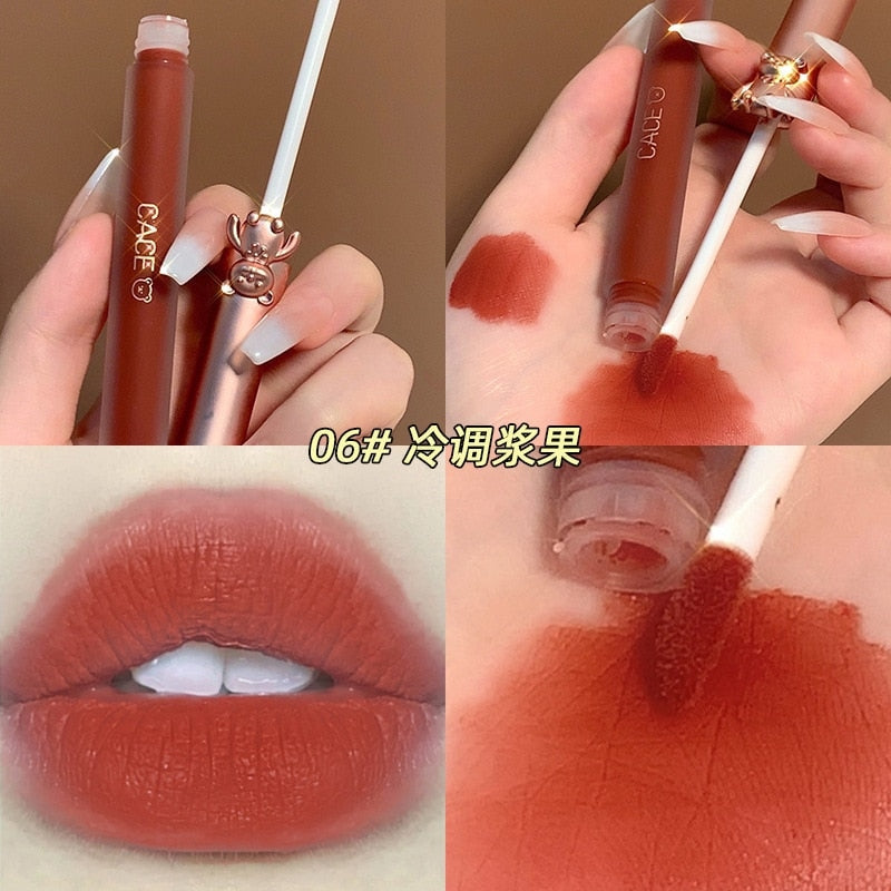 Matte Velvet Bear Liquid Lipstick - lip, lip gloss, lip stick, make up, make up brush Kawaii Babe