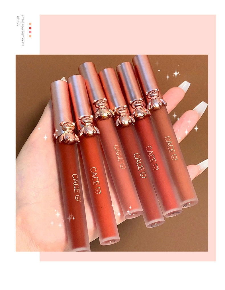 Matte Velvet Bear Liquid Lipstick - lip, lip gloss, lip stick, make up, make up brush Kawaii Babe