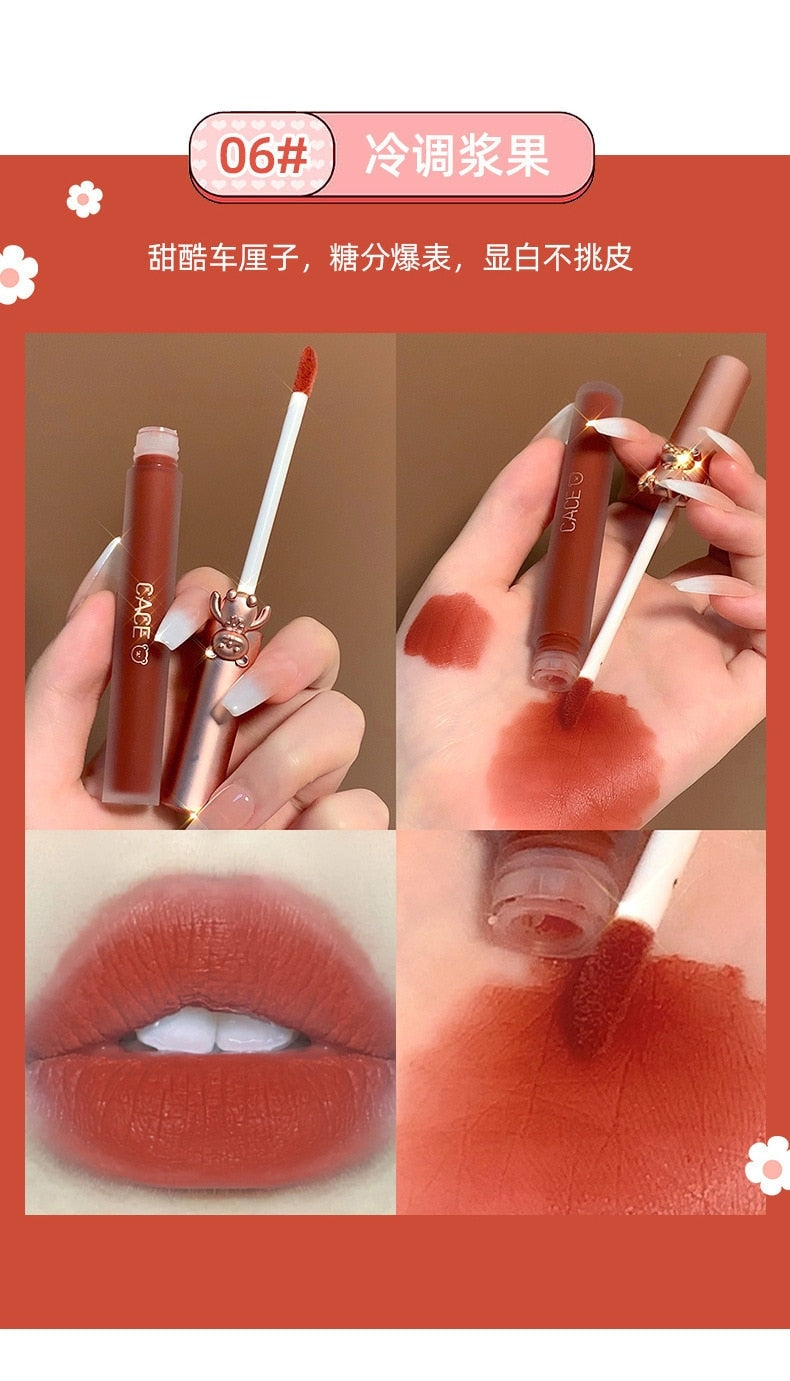 Matte Velvet Bear Liquid Lipstick - lip, lip gloss, lip stick, make up, make up brush Kawaii Babe
