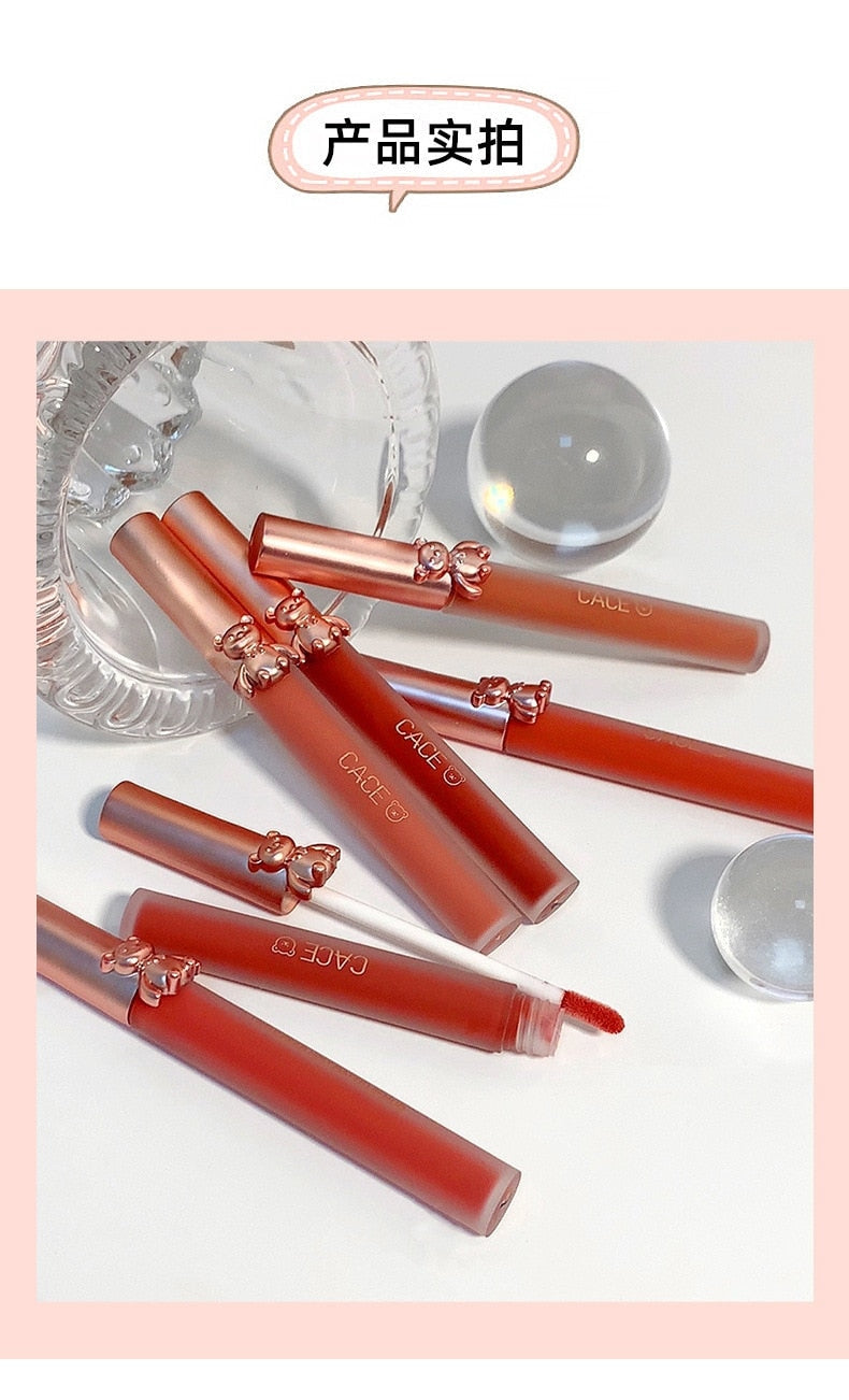 Matte Velvet Bear Liquid Lipstick - lip, lip gloss, lip stick, make up, make up brush Kawaii Babe