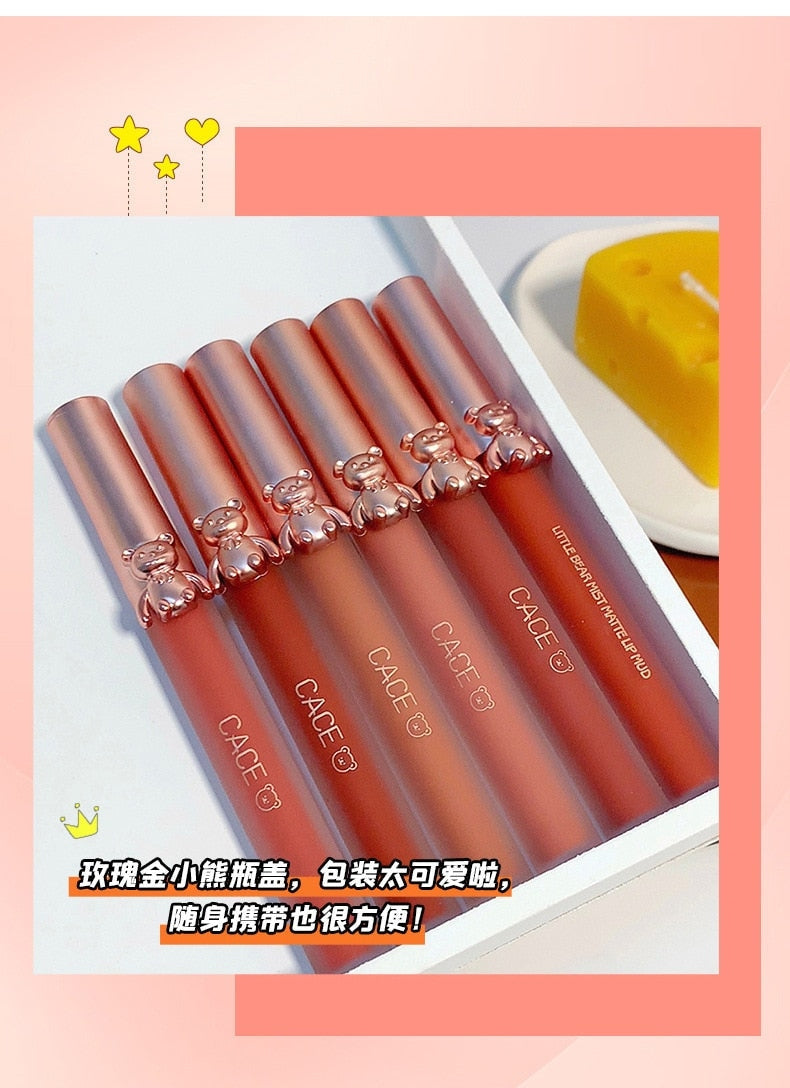 Matte Velvet Bear Liquid Lipstick - lip, lip gloss, lip stick, make up, make up brush Kawaii Babe