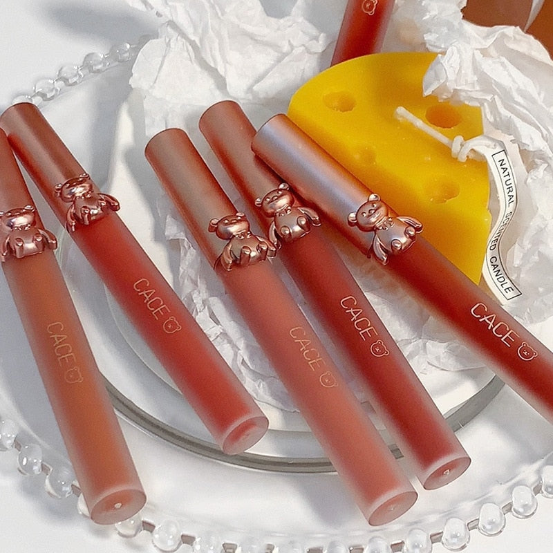 Matte Velvet Bear Liquid Lipstick - lip, lip gloss, lip stick, make up, make up brush Kawaii Babe