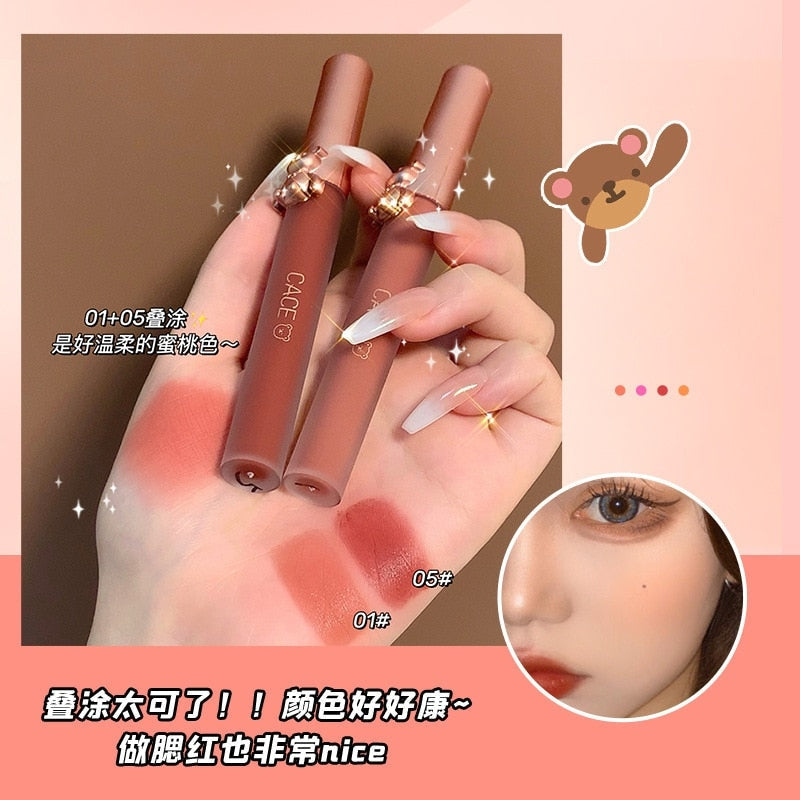 Matte Velvet Bear Liquid Lipstick - lip, lip gloss, lip stick, make up, make up brush Kawaii Babe