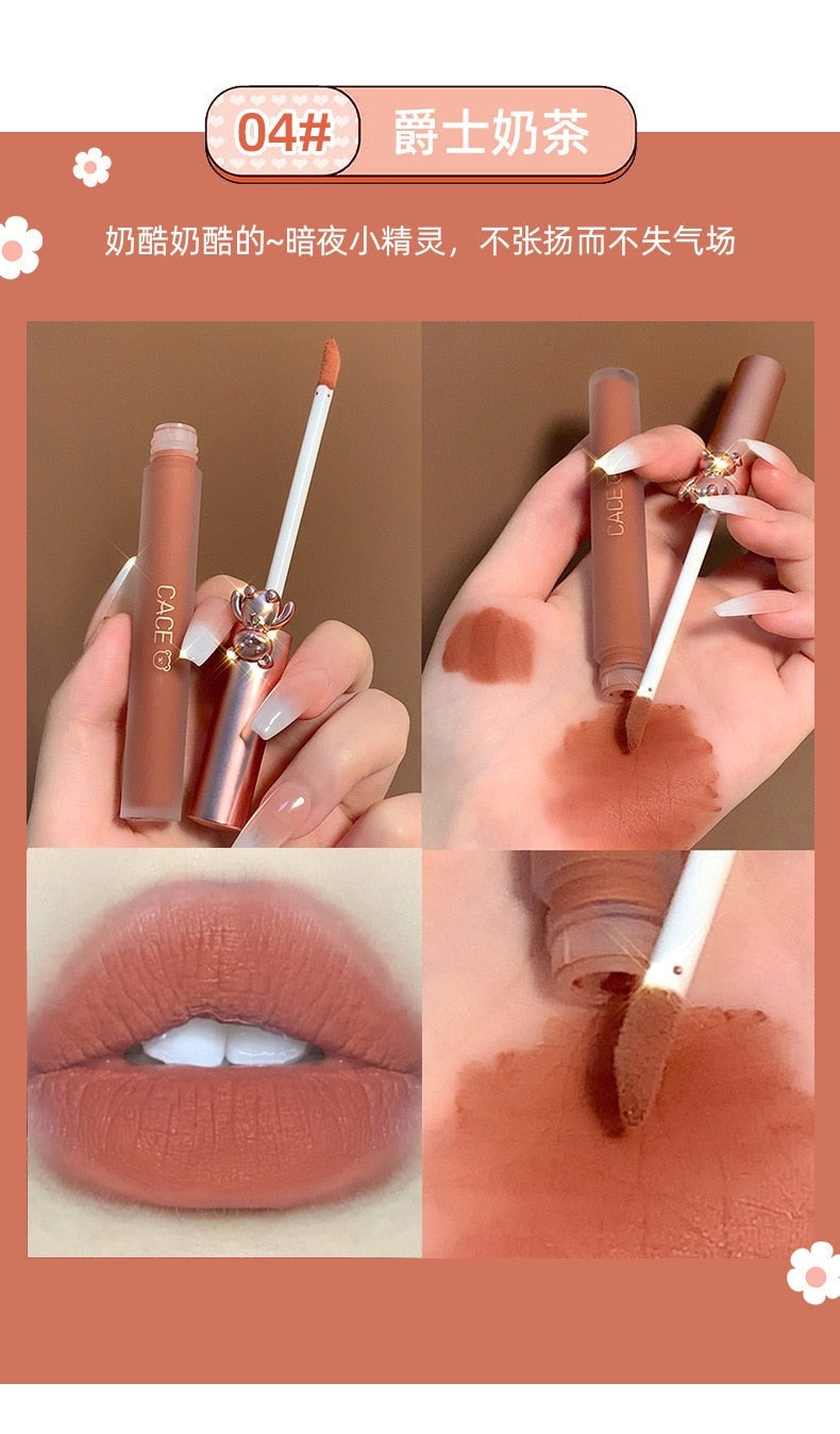 Matte Velvet Bear Liquid Lipstick - lip, lip gloss, lip stick, make up, make up brush Kawaii Babe