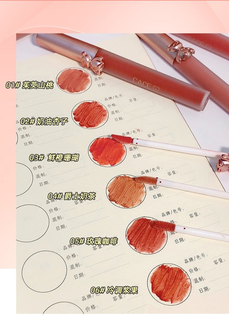 Matte Velvet Bear Liquid Lipstick - lip, lip gloss, lip stick, make up, make up brush Kawaii Babe