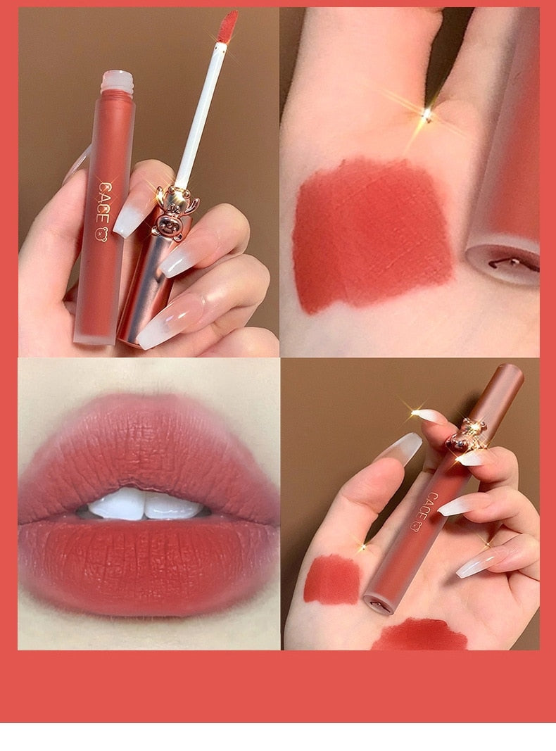 Matte Velvet Bear Liquid Lipstick - lip, lip gloss, lip stick, make up, make up brush Kawaii Babe