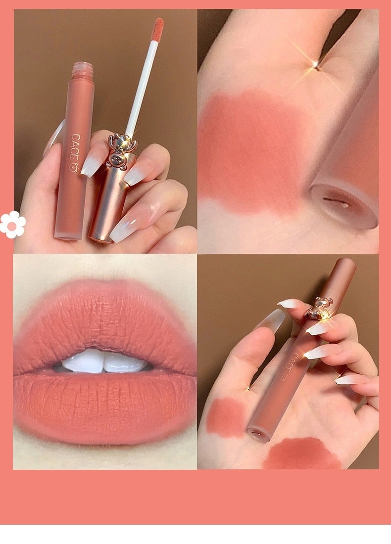 Matte Velvet Bear Liquid Lipstick - lip, lip gloss, lip stick, make up, make up brush Kawaii Babe