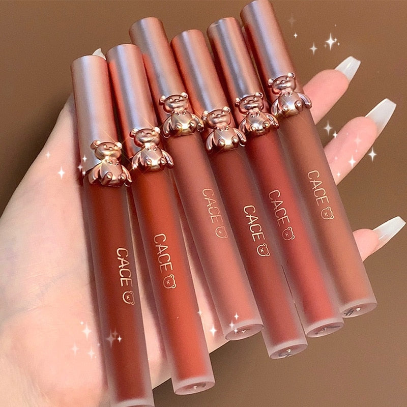 Matte Velvet Bear Liquid Lipstick - lip, lip gloss, lip stick, make up, make up brush Kawaii Babe